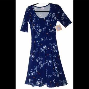 Lularoe Nicole Retro Bicycle pattern Small